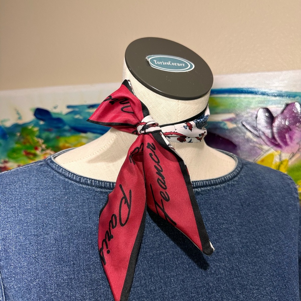 Red and Black Women's Paris Themed Scarf